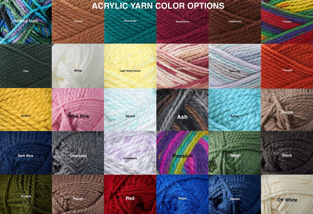 Acrylic yarn color options